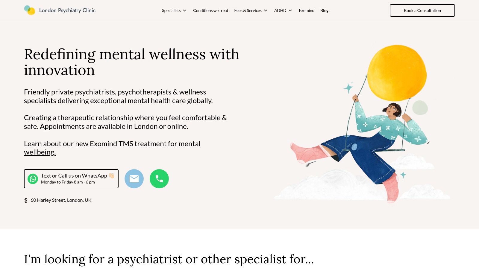 A person looking thoughtful, representing mental well-being and the services offered by the London Psychiatry Clinic.